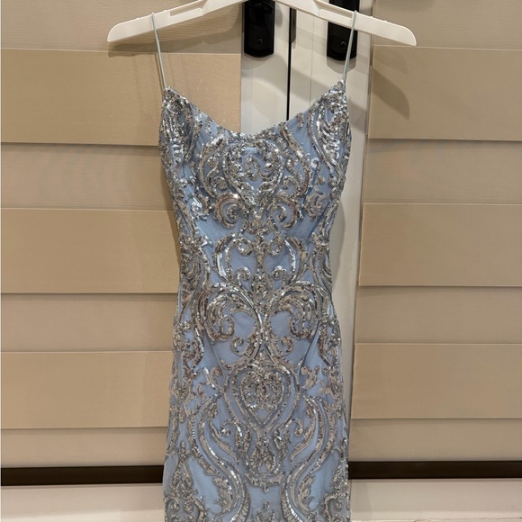 Windsor Dresses & Skirts - Windsor Light Blue and Silver Backless Dress